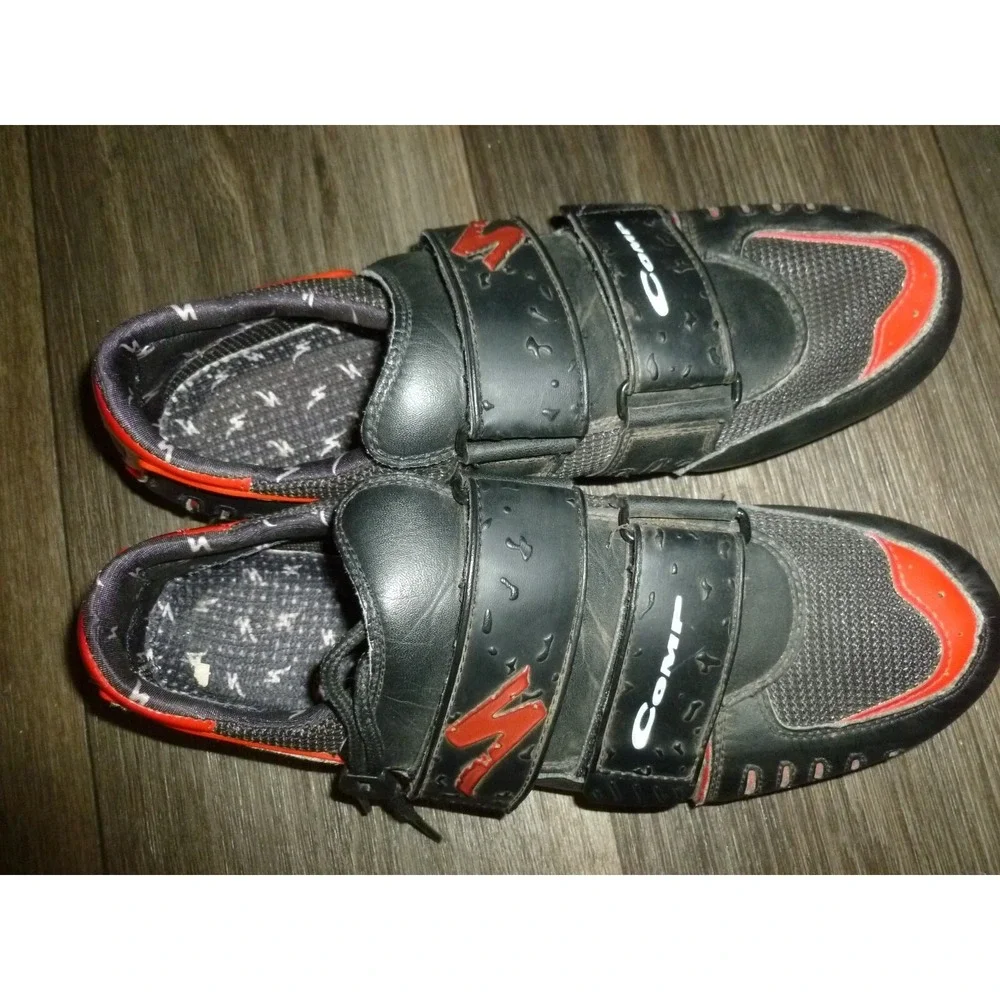 Specialized Comp Mountain Bike Shoes Black Red Cycling MTB 3-Strap Mens